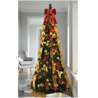 Штучна зелена ялинка 185 см розкладна новорічна з густими гілками та металевою підставкою для дому, офісу і святкового декору